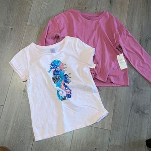 Girls Pink cotton shirt bundle size 12